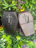 Grunge Goddess Cross Leather Pouch Bag