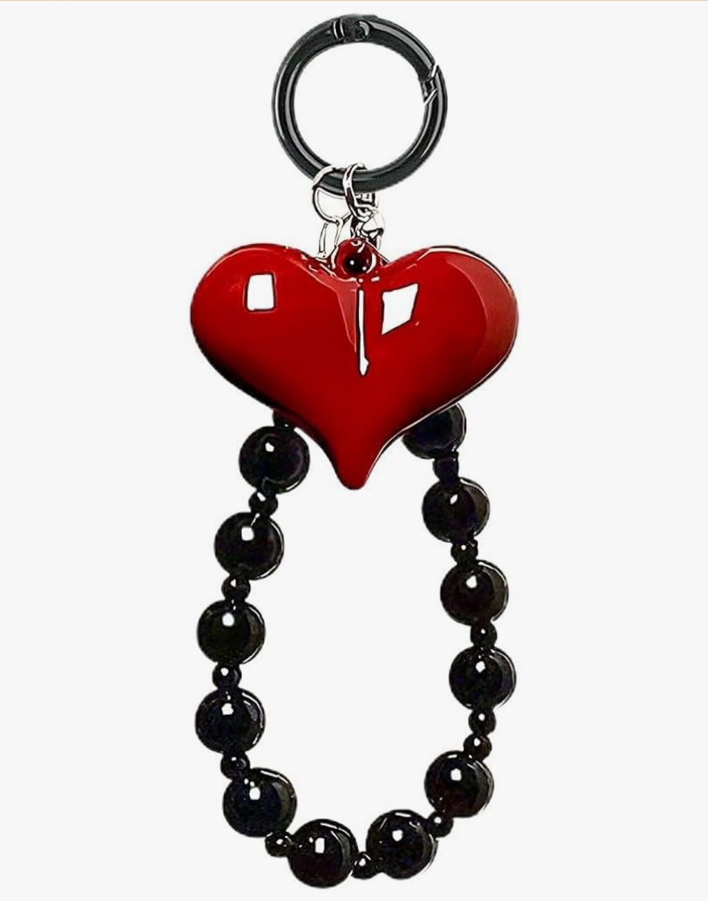 Black Beaded Chain w/ Big Red♥️