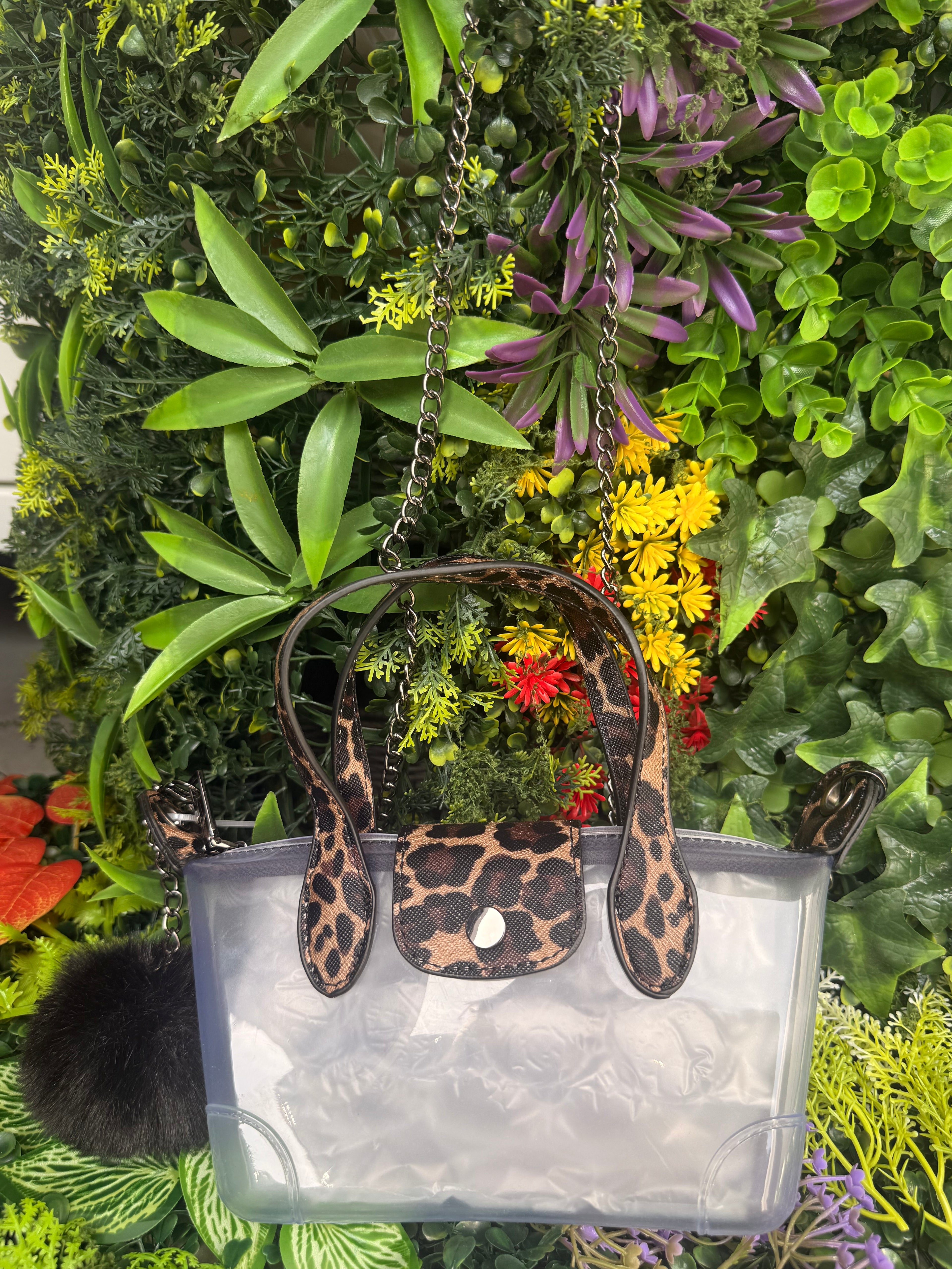 Clear Cheetah Print Event Purse