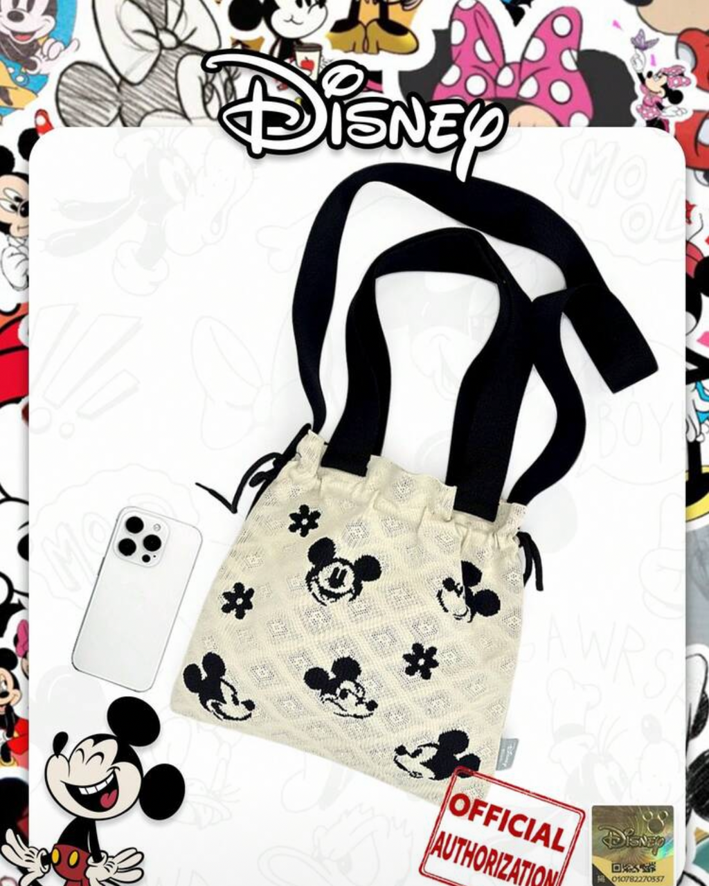 Official Disney Mickey Mouse Face Tote Bag